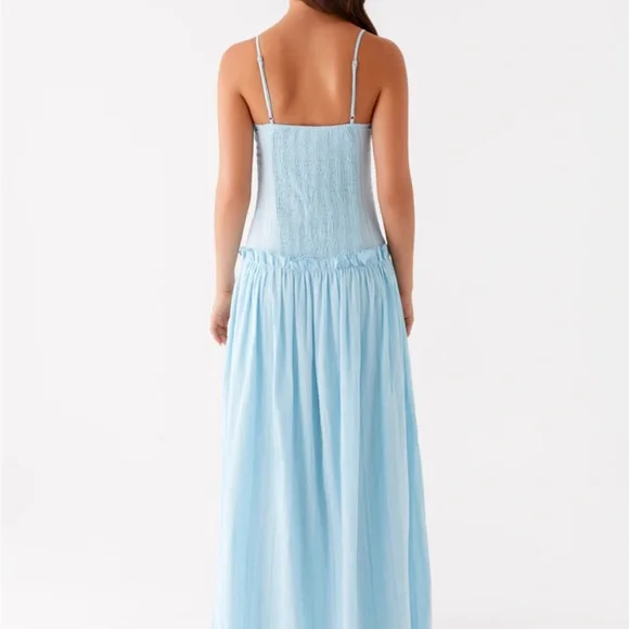 Peppermayo Exclusive - Jacinda Drop Waist Maxi Dress - Blue - Picture 3 of 7